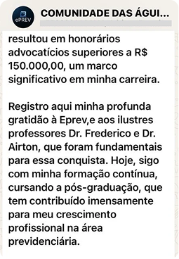 Depoimento visual de aluno da ePREV 05