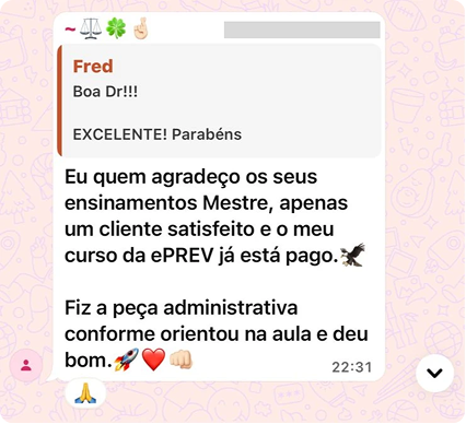Depoimento visual de aluno da ePREV 06