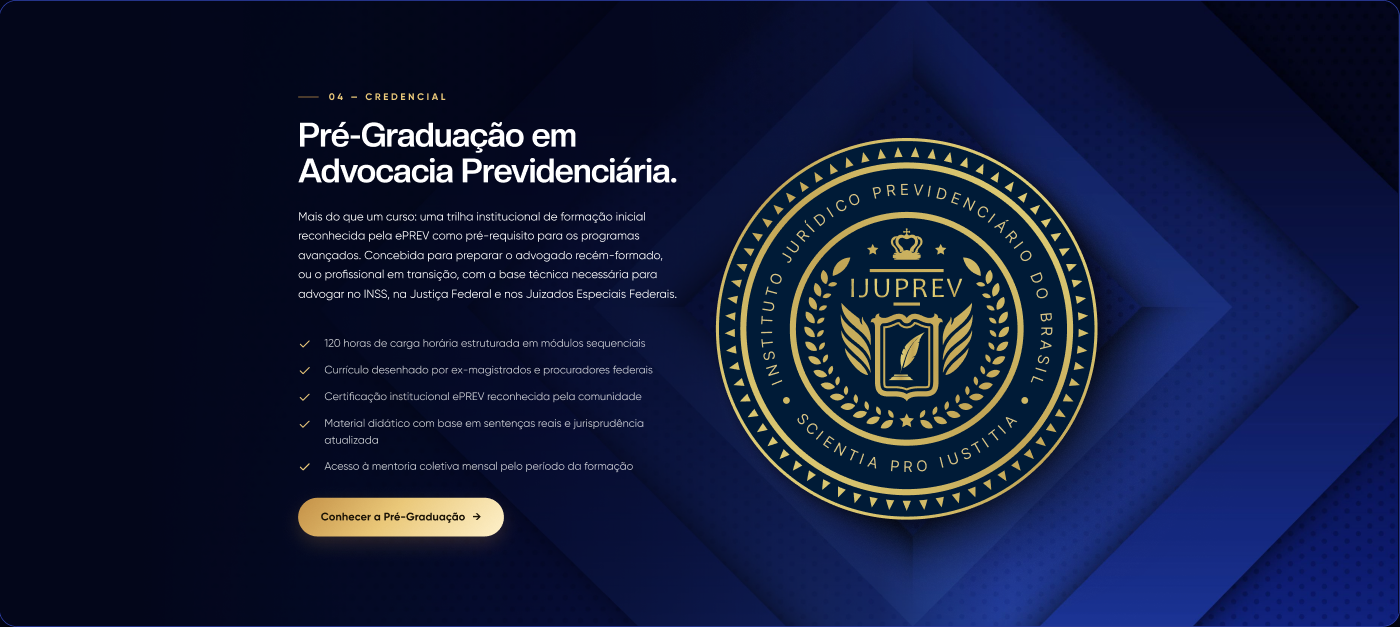 Selo da pre-graduacao em advocacia previdenciaria